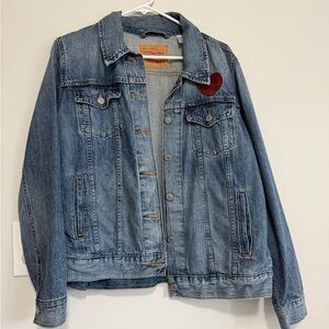 Levi's Blue Denim Jacket with Red Heart Patch